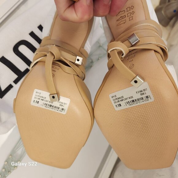 SCHUTZ "Bryce" Light Nude Nappa Leather Heeled Sandals. NIB. Size 6.5 - Picture 8 of 12